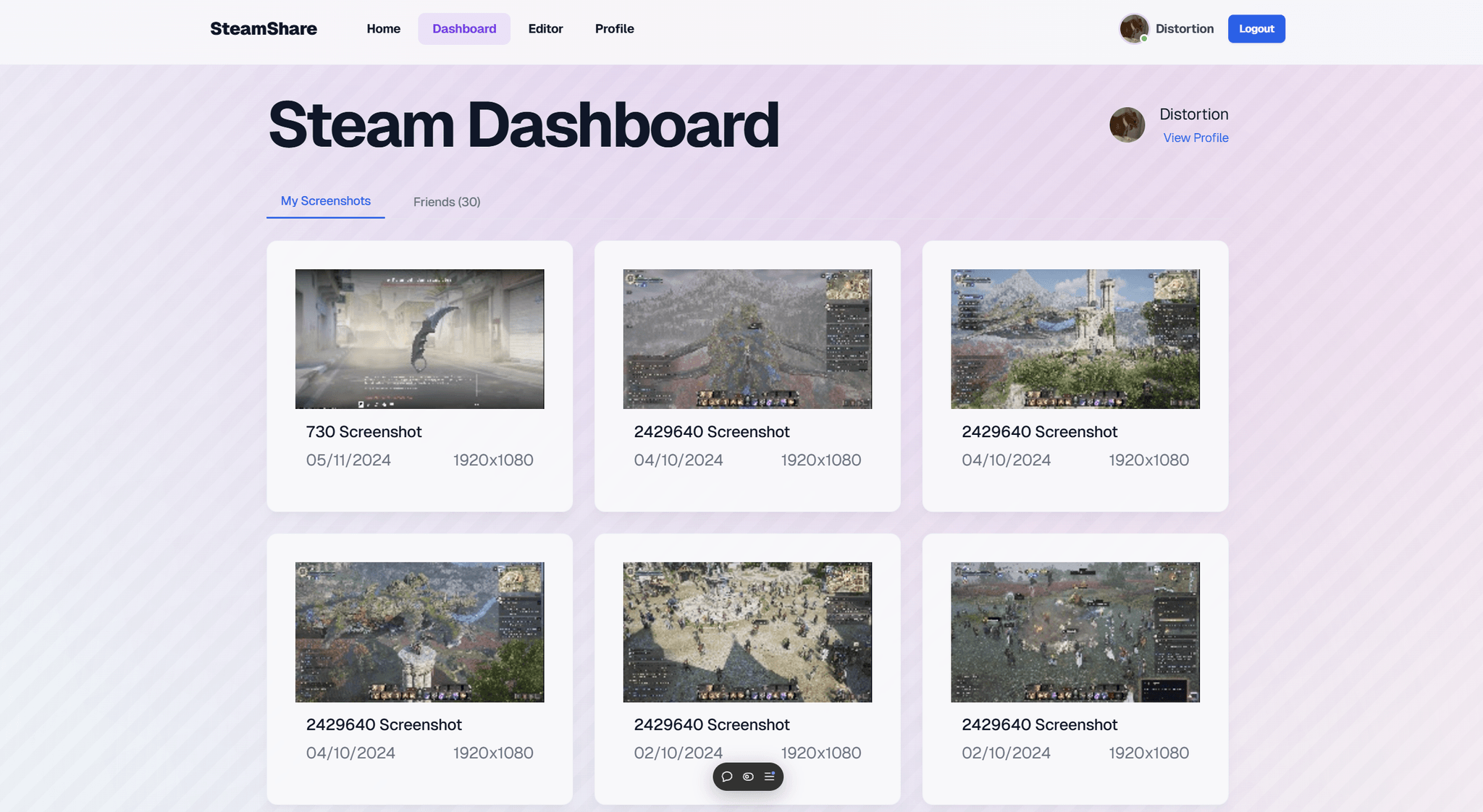Dashboard Screenshot